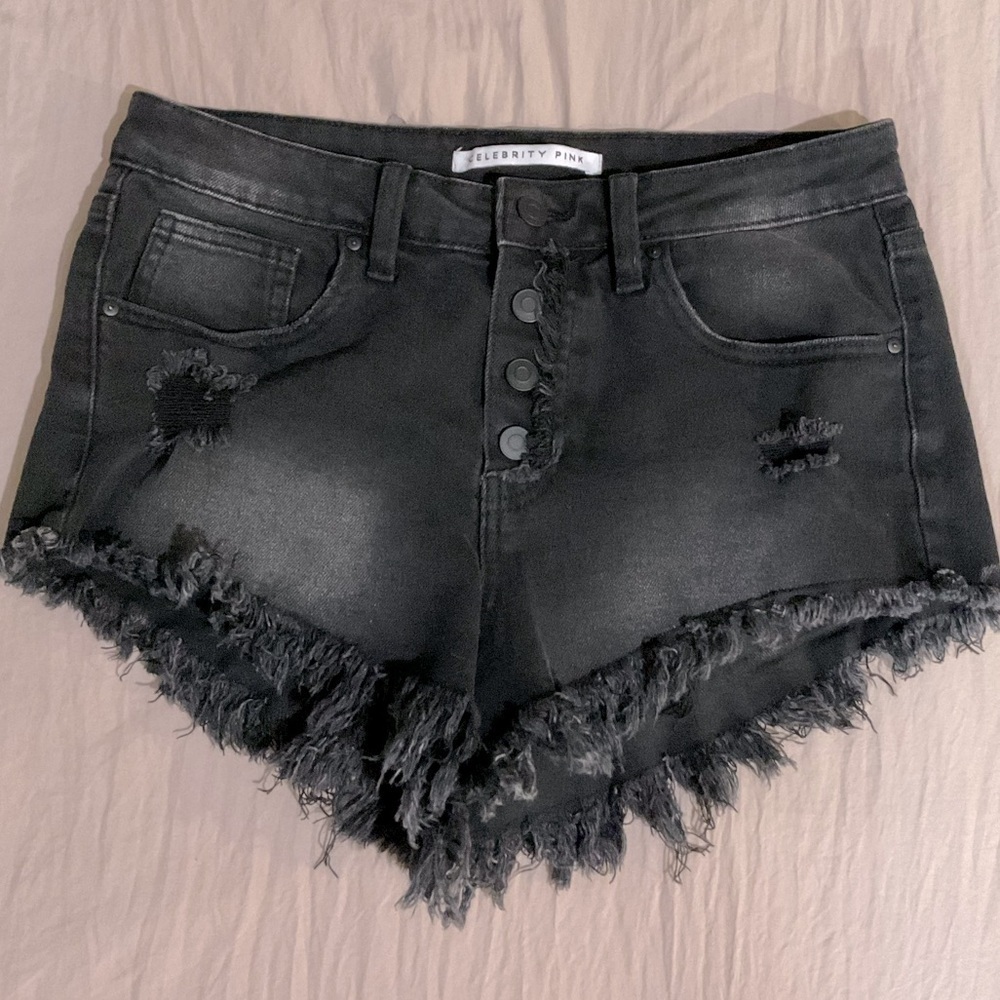 Celebrity Pink black denim cut off shorts. New condition-Sz 9/29